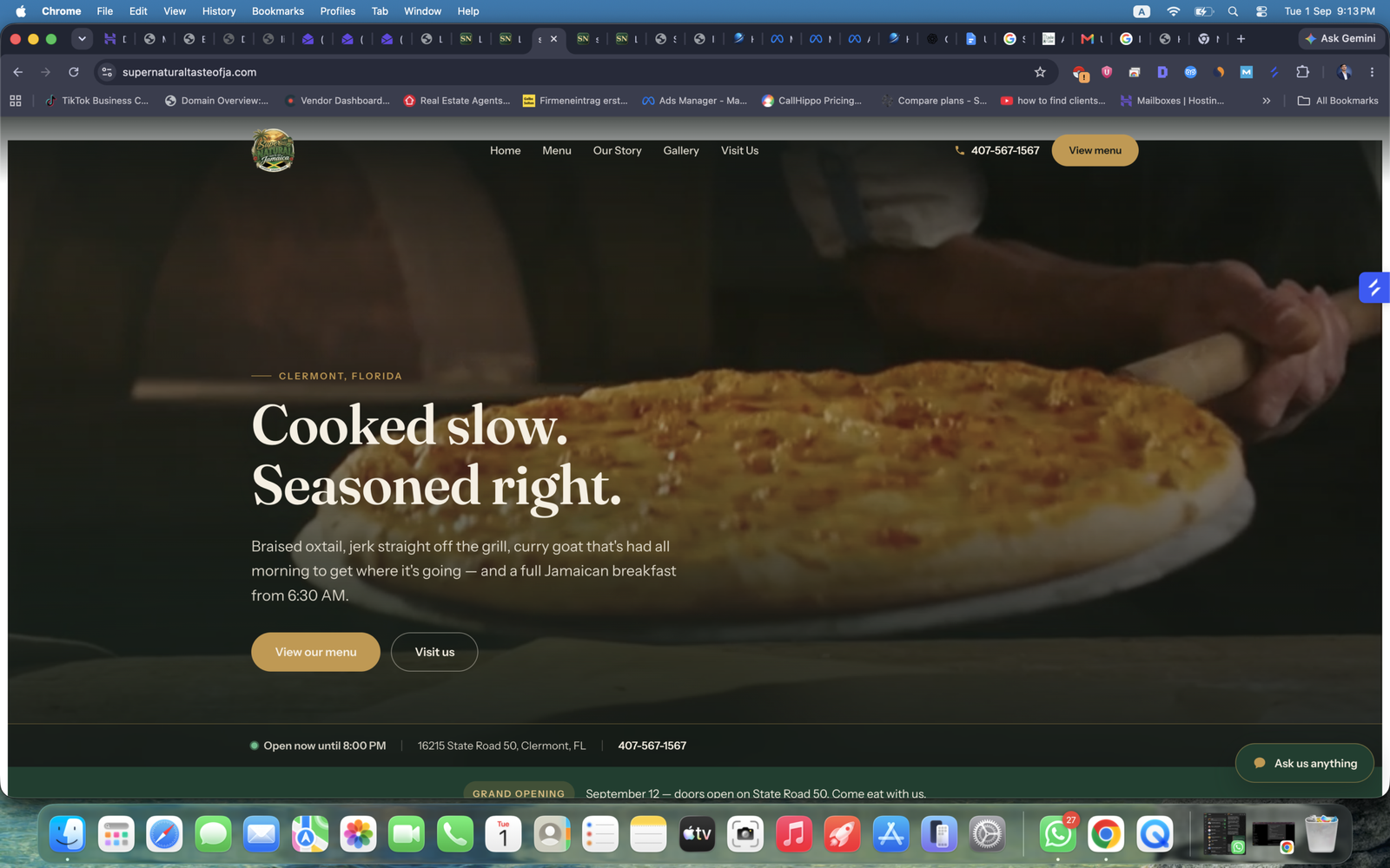 Restaurant website designed by Mentor AOD, ready for local SEO, AEO and GEO