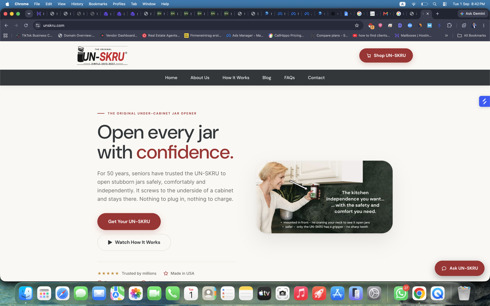 UN-SKRU e-commerce website after the redesign by Mentor AOD